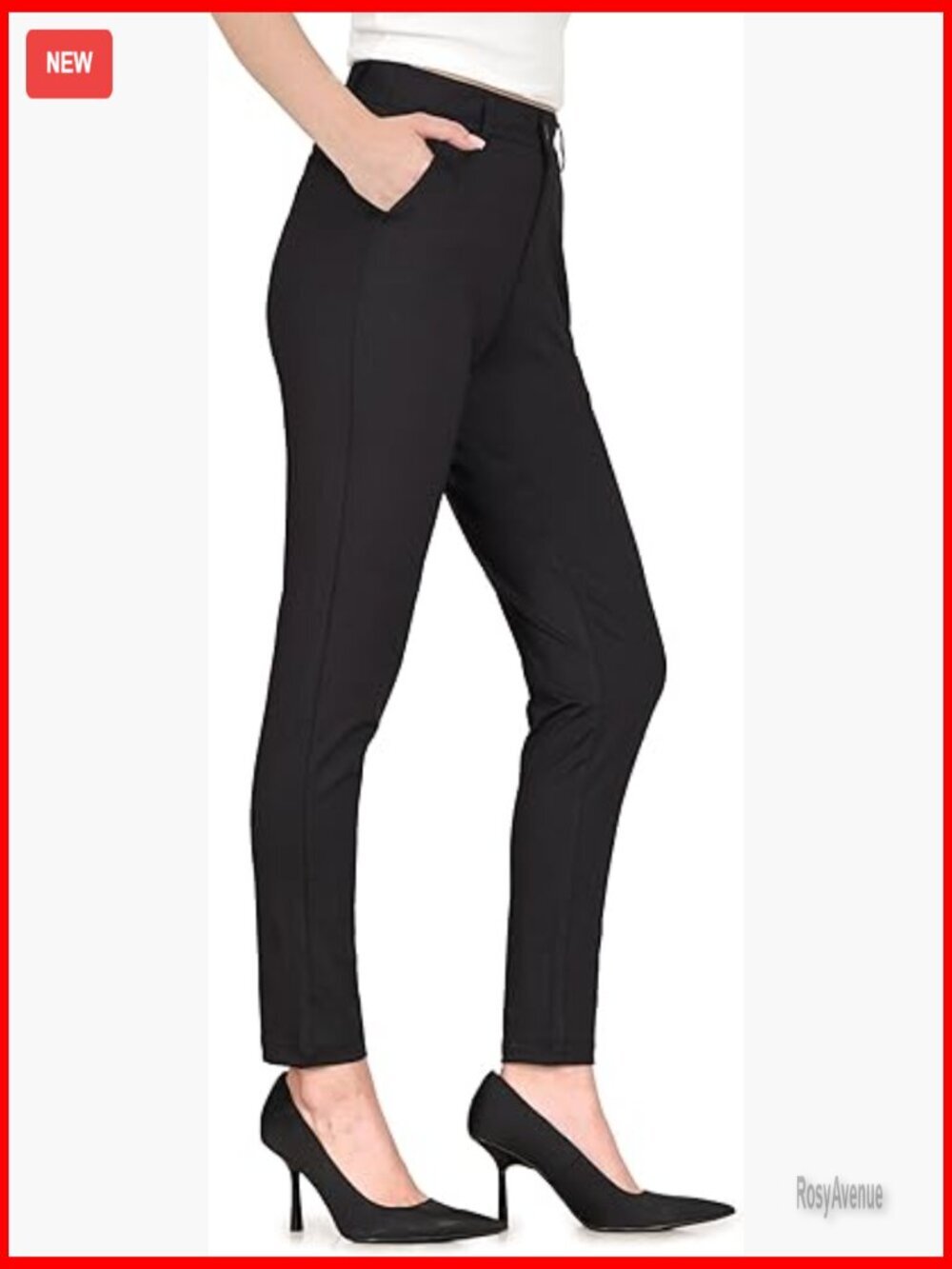 High Waisted Skinny Work Pants Tummy Control Formal Office Slacks